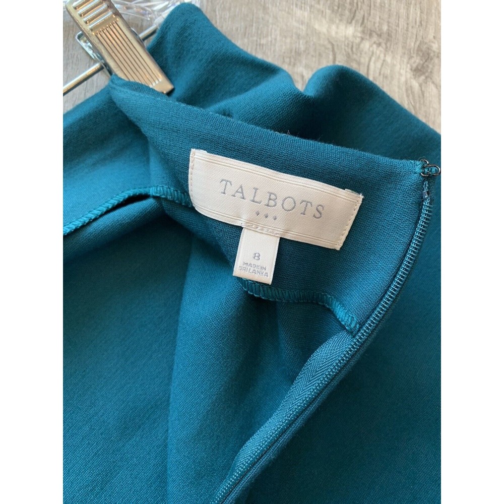Talbots Size 8 Color Block Teal Black Two Tone St… - image 5
